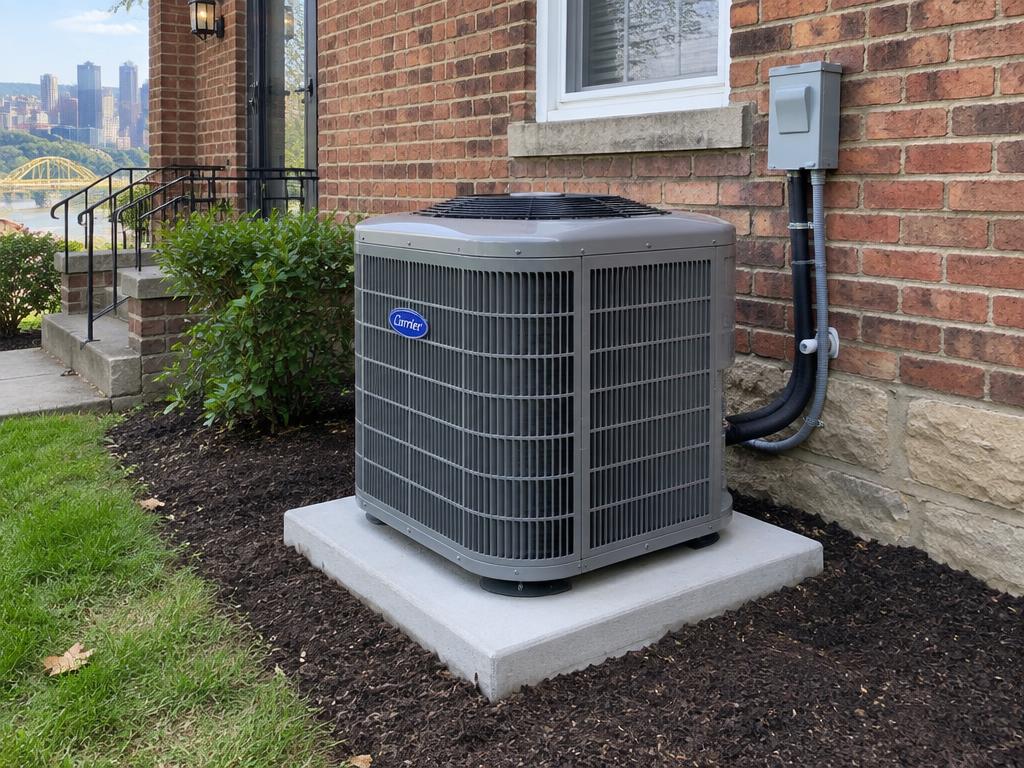 New central air conditioner installed at a Pittsburgh home