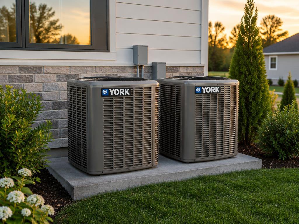 Two York air conditioners installed side by side